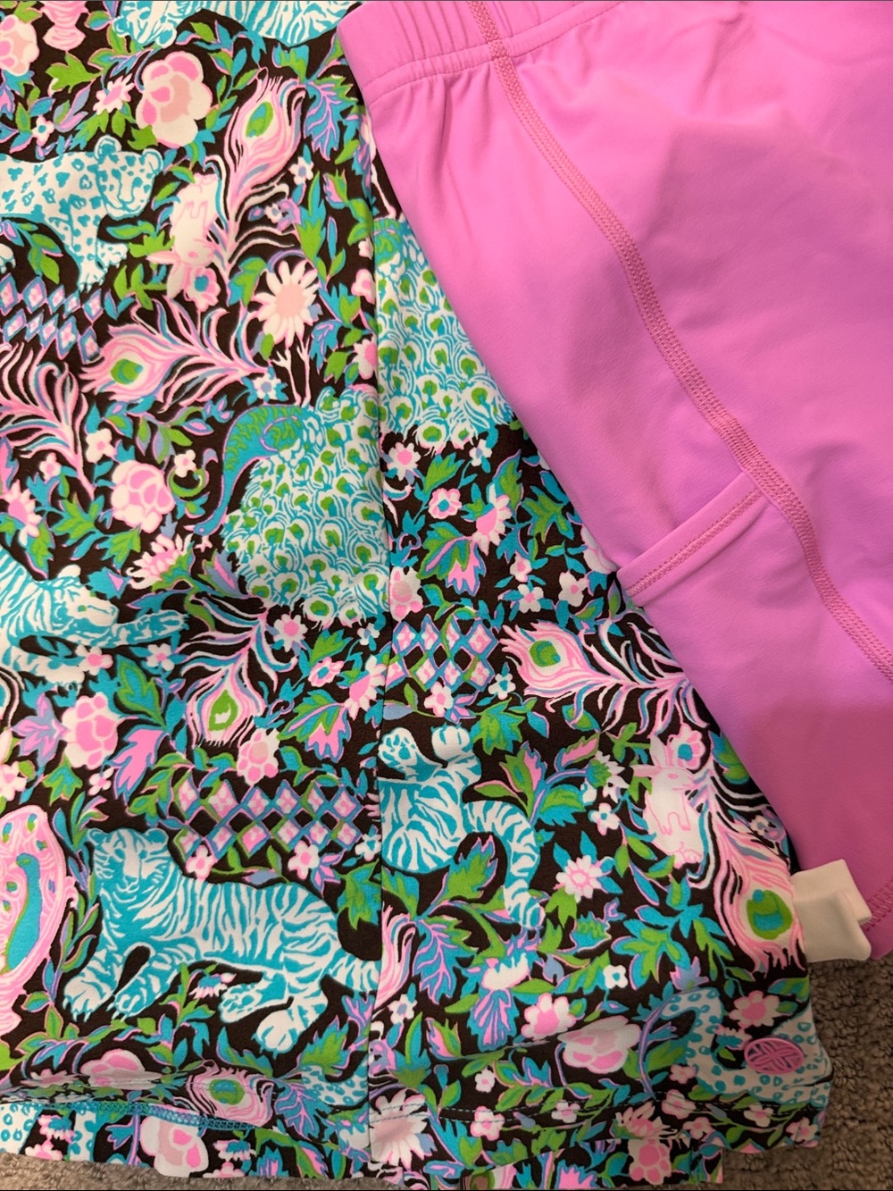 Lilly Pulitzer Pink Multi-Print Sleeveless Dress with Pink Shorts - Picture 5 of 5